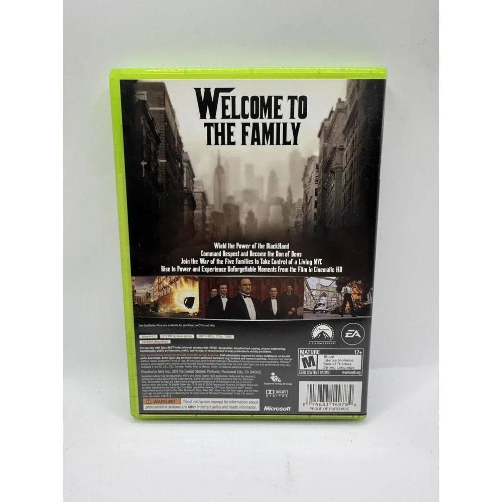The Godfather The Game Microsoft Xbox 360 Game Complete CIB M Mature 2006 EA